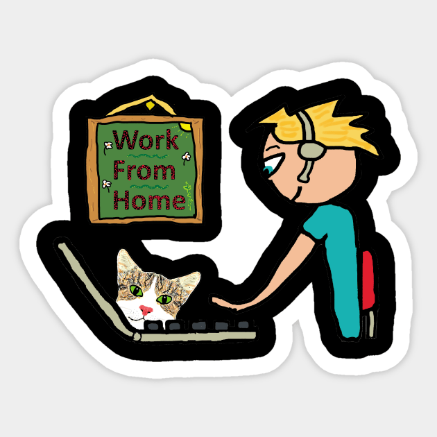 Work From Home Sticker by Mark Ewbie